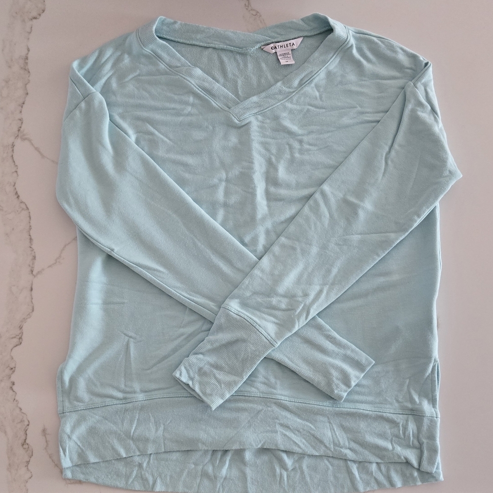 Athleta Split Hem V-Neck Sweatshirt